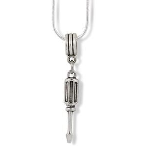 Screwdriver (Screw Driver) Slot Flathead Charm Necklace
